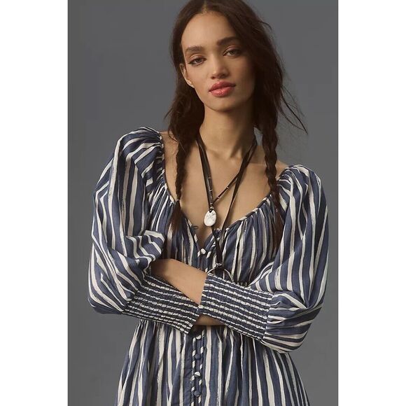 Anthropologie Long-Sleeve Sweetheart Midi Dress - Picture 2 of 10